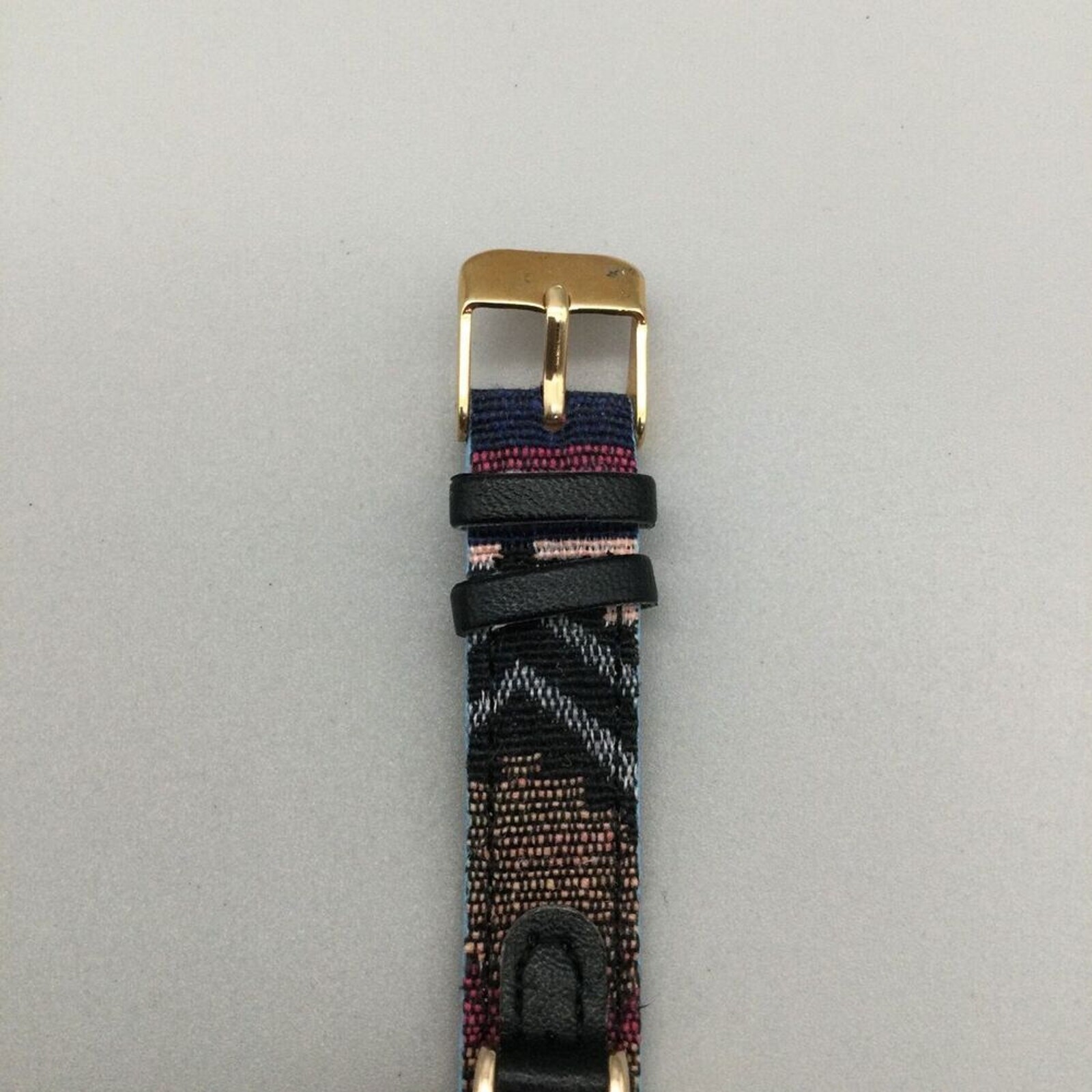 Canyon Sky Ladies Watch 28mm Gold Tone Multi Color Woven Band Southwest NWOT