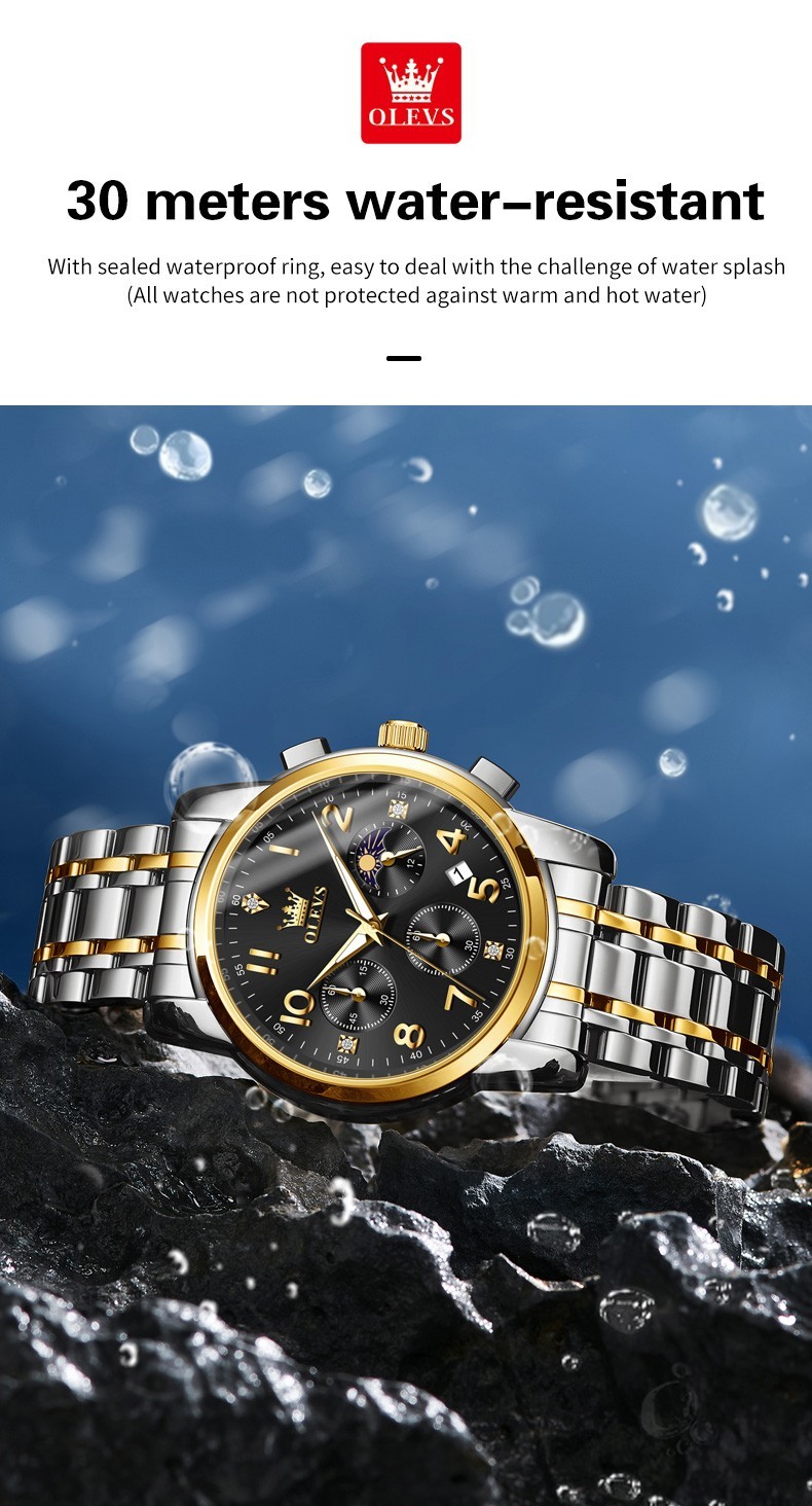 OLEVS Japan Movement Luxury Classics Gift Arabic Number Quartz Wristwatch 3628