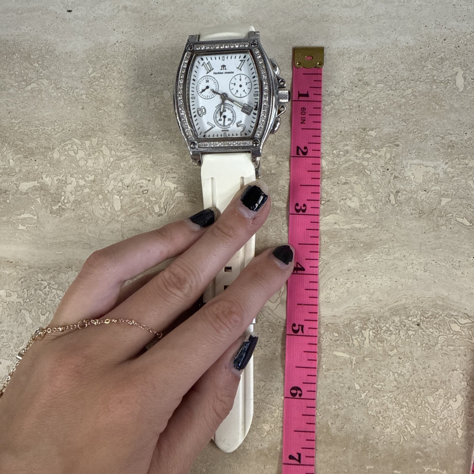 TECHNO MANIA Chronograph Calendar w/ White Diamonds Swiss Watch 924