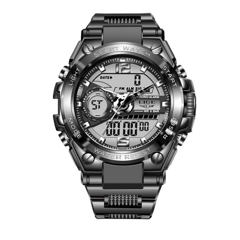 Digital Men Military Watch 50M Waterproof LED Sport Quartz Big Watch