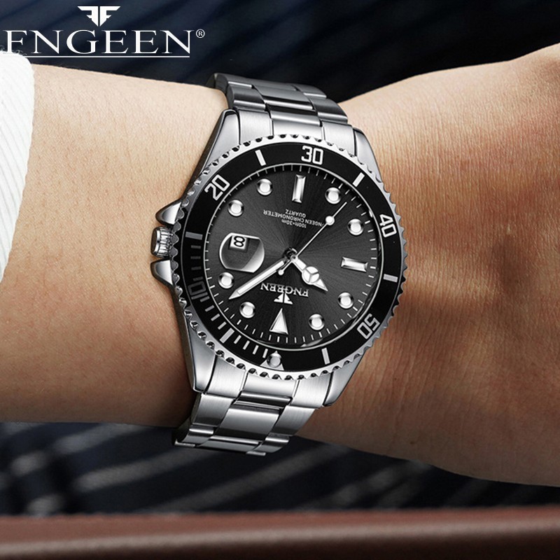 FNGEEN Top Brand Luxury Fashion Diver Watch Men 30M Waterproof Date watch Sport