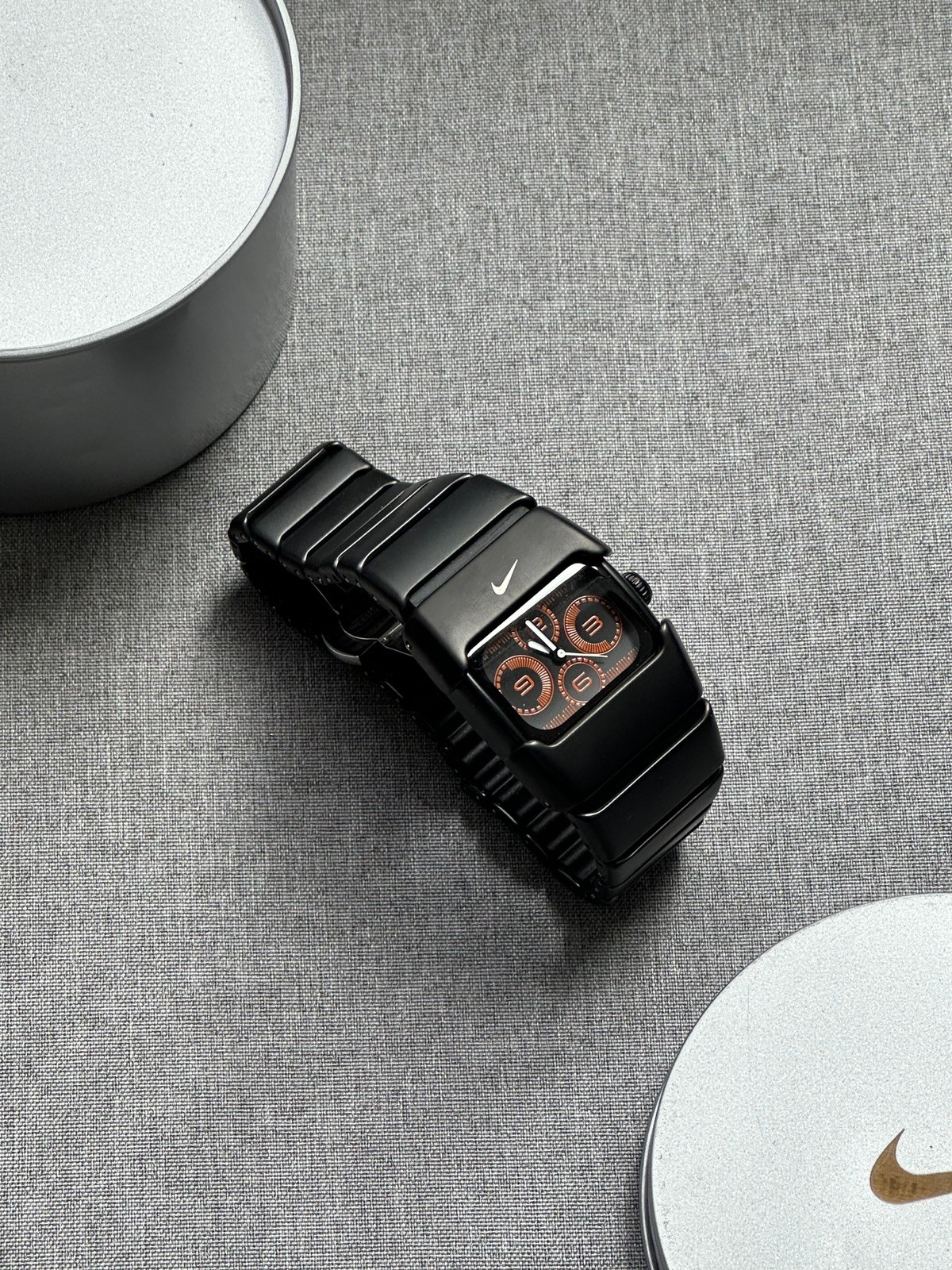 Nike D-Line Matte Black Analogue Watch with Orange Dial