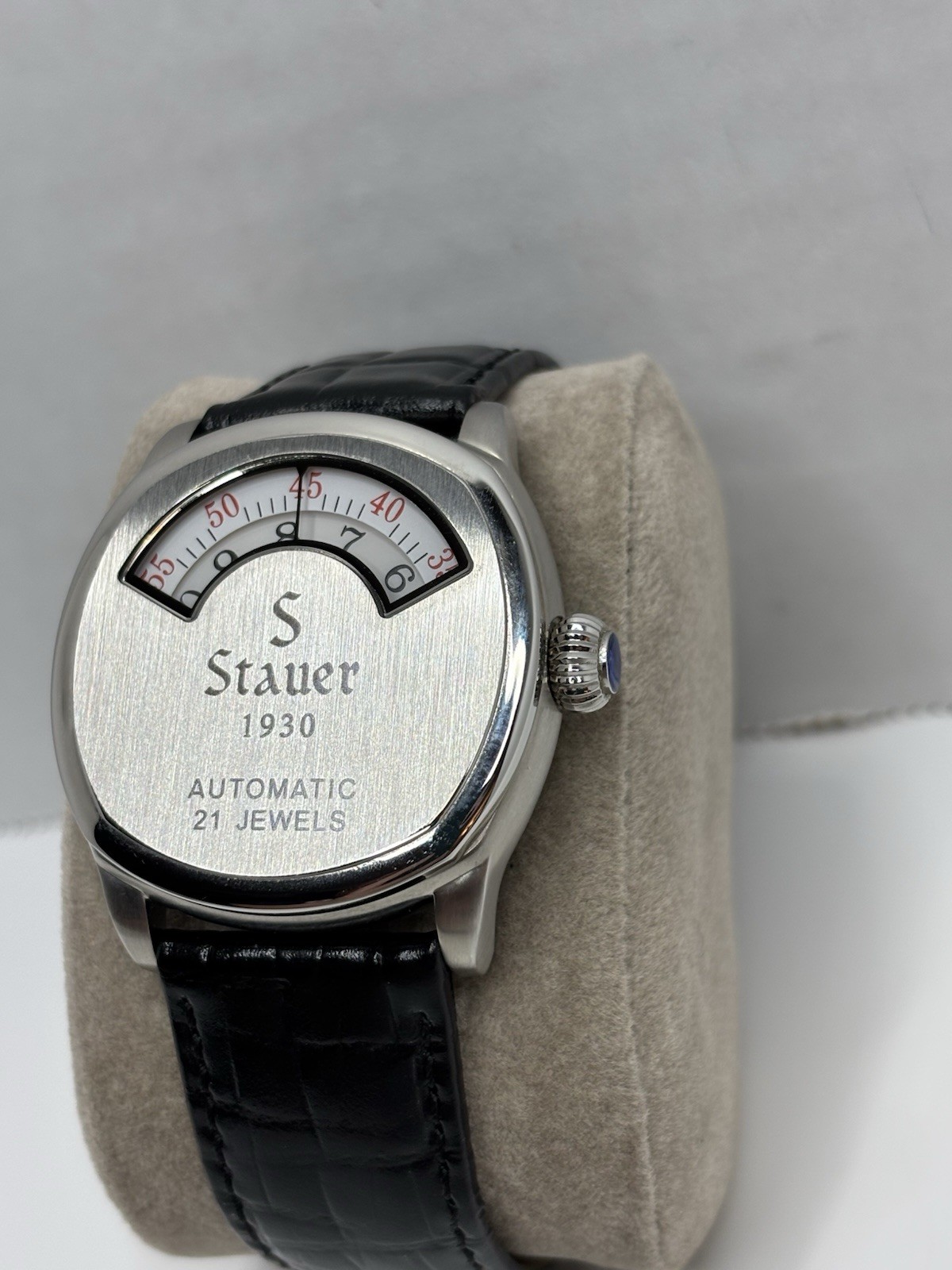 Stauer 1930 Dashtronic Men’s Watch Cotswold Genuine Leather Band Black Works