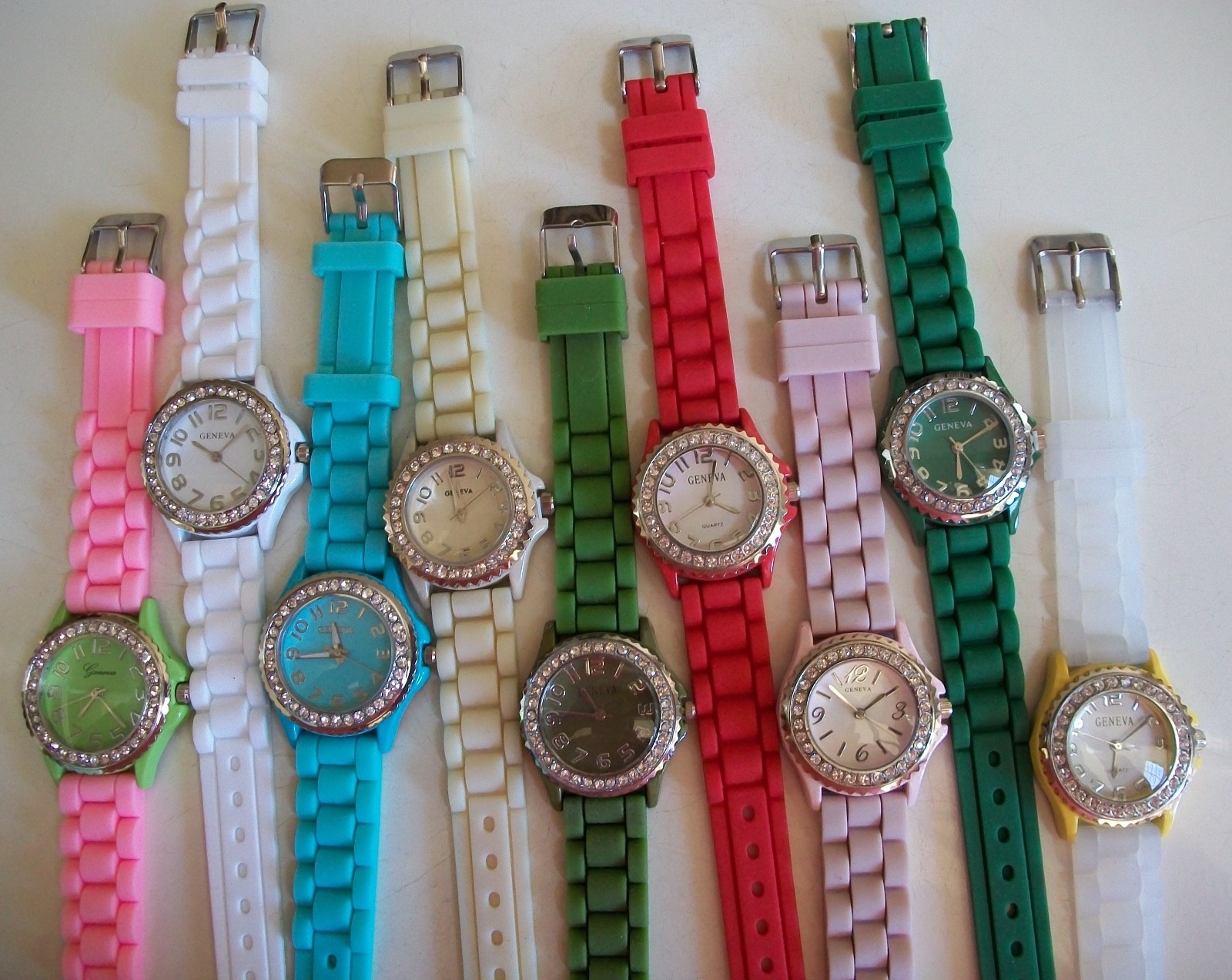 Fashion Candy Colors Jelly Silicone Rhinestone Girl’s Women’s Casual Wrist Watch