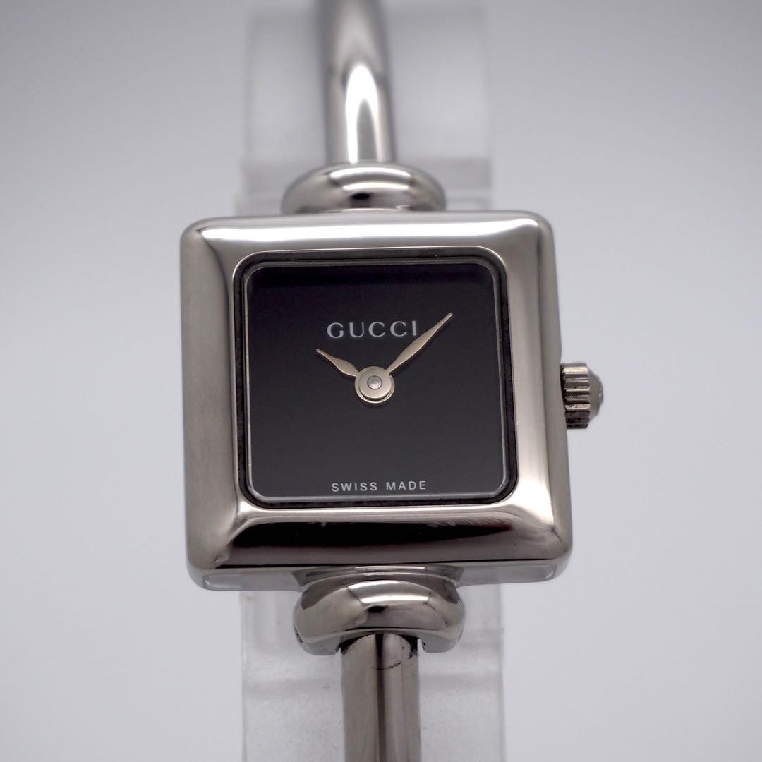 Gucci 1900L Square Ladies Quartz Watch Silver Black Japan 07908