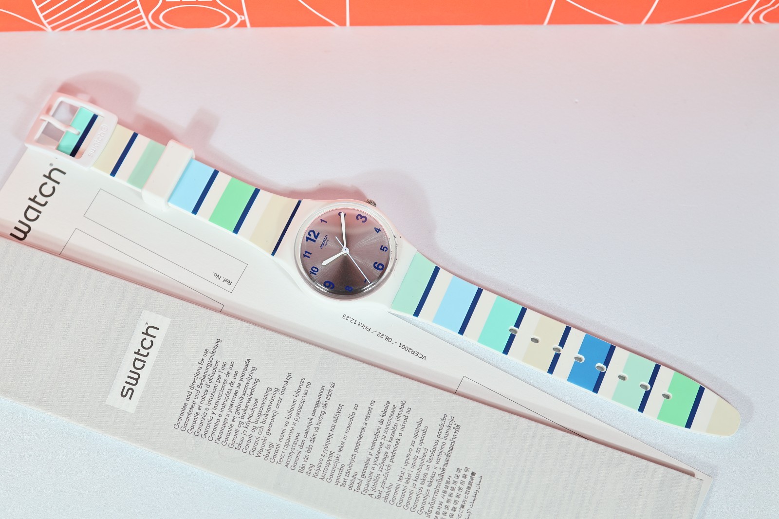 New Limited Swiss Swatch GW189 Marinai 18 Gents 34mm Blue Green Nautical Summer