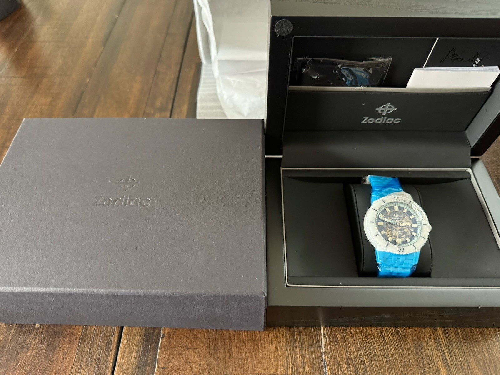 Zodiac Super Sea Wolf Full Ceramic Diver Skeleton Swiss Automatic Watch Rare NWT