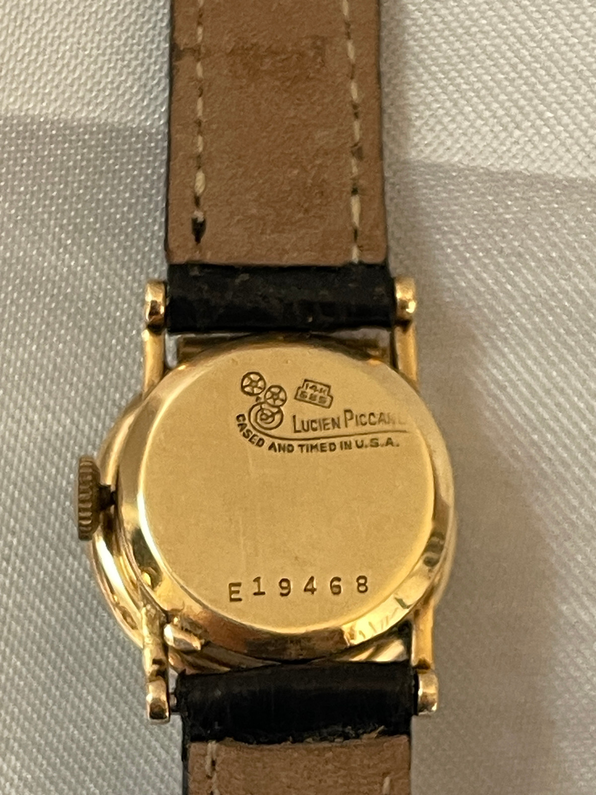 Vintage Lucien Piccard Flip Top Covered Watch with Pearls and 14k Yellow Gold.