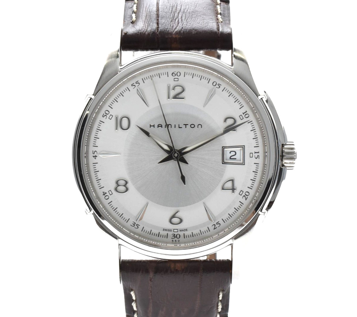 New Batt HAMILTON Jazzmaster H324110 Silver Dial Date Quartz Men’s Watch JAPAN
