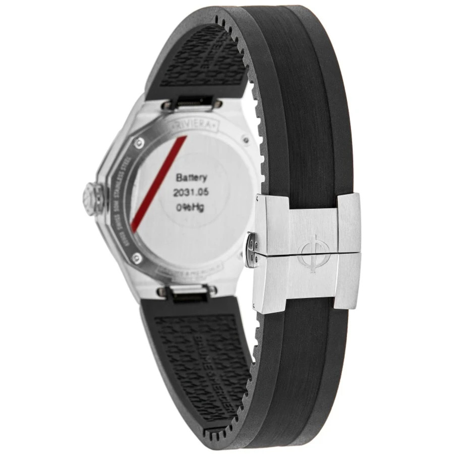 New Baume & Mercier Riviera Black Dial Rubber Strap Women’s Watch 10613