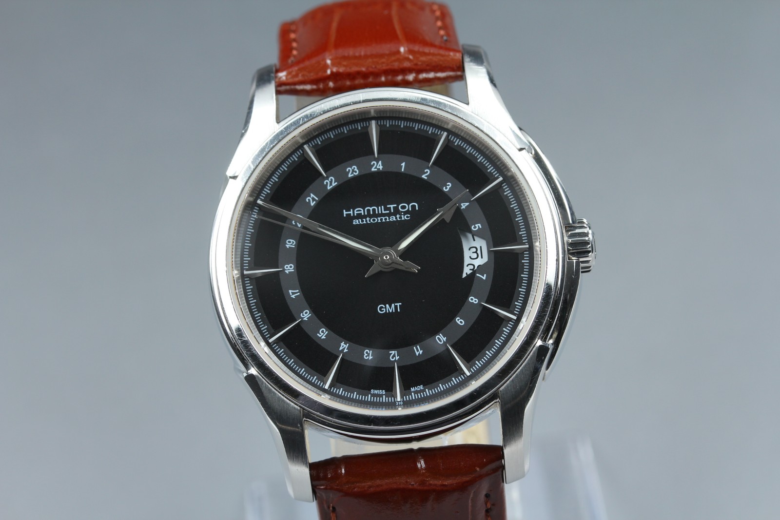 Hamilton Jazzmaster Traveler GMT Automatic Black Dial Men’s Watch 42mm JAPAN