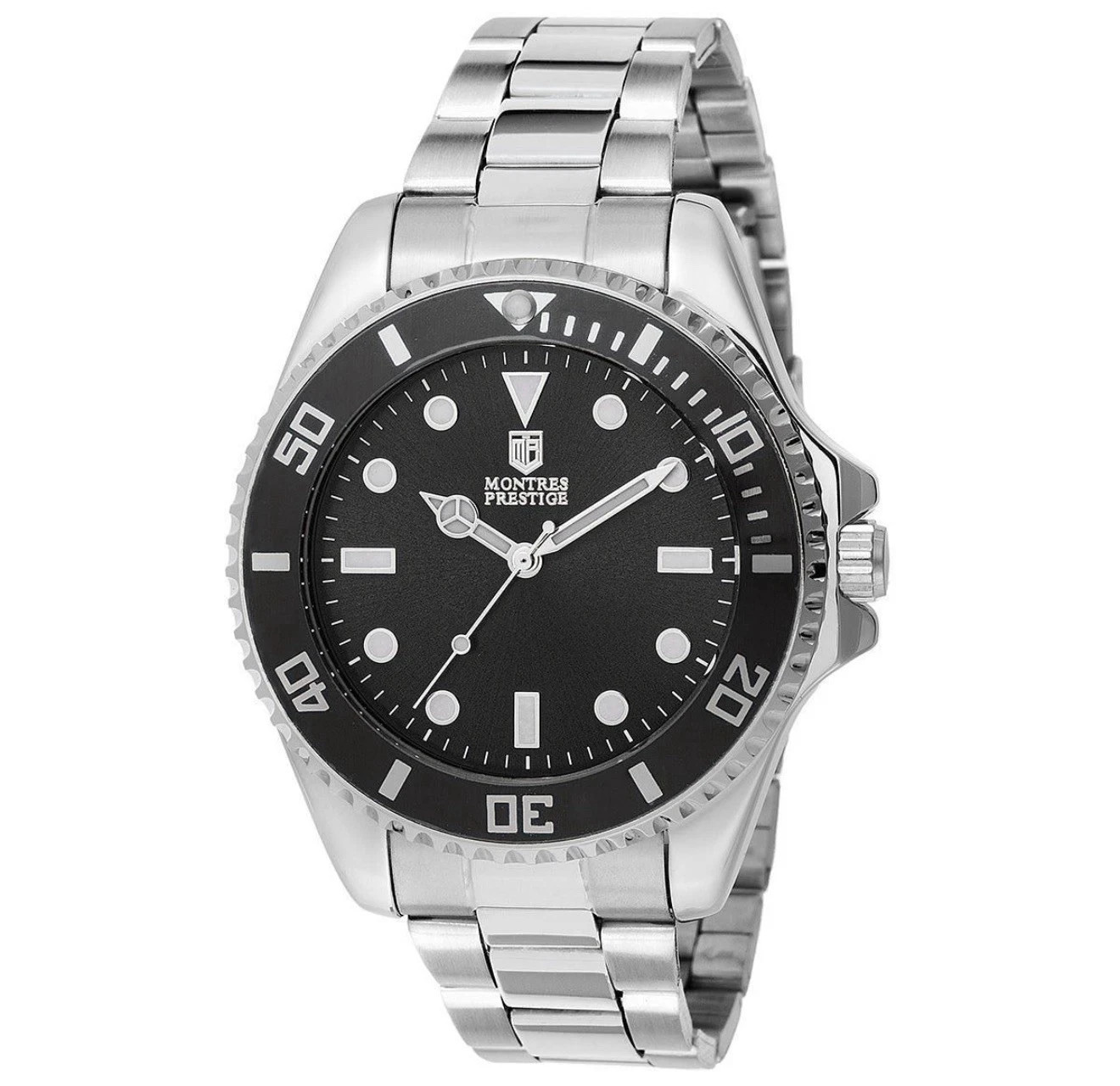 Montres Prestige X Invicta Men’s 42mm Black Dial Steel Band Diver Watch MPW-0080