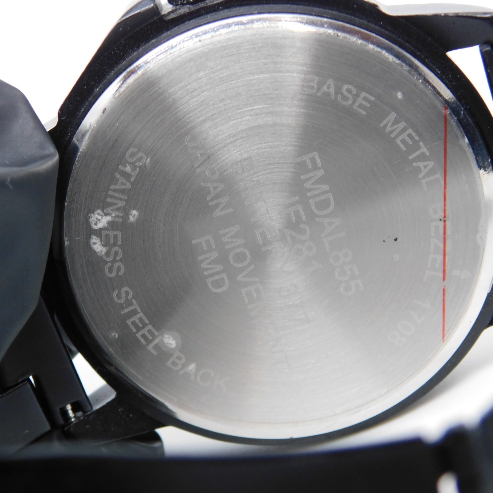 FMD FMDAL8055 Black-Tone Quartz Men’s Oversize Watch Sz. 7 1/2″ New Battery
