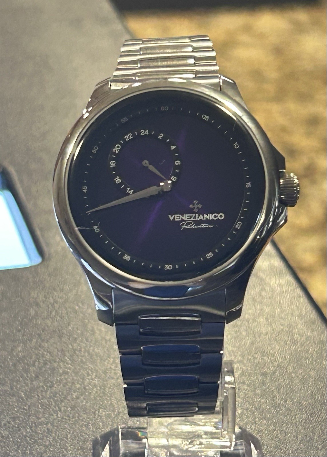 VENEZIANICO Redentore Enigma 1221572 40mm Purple Dial Stainless Steel Men Watch