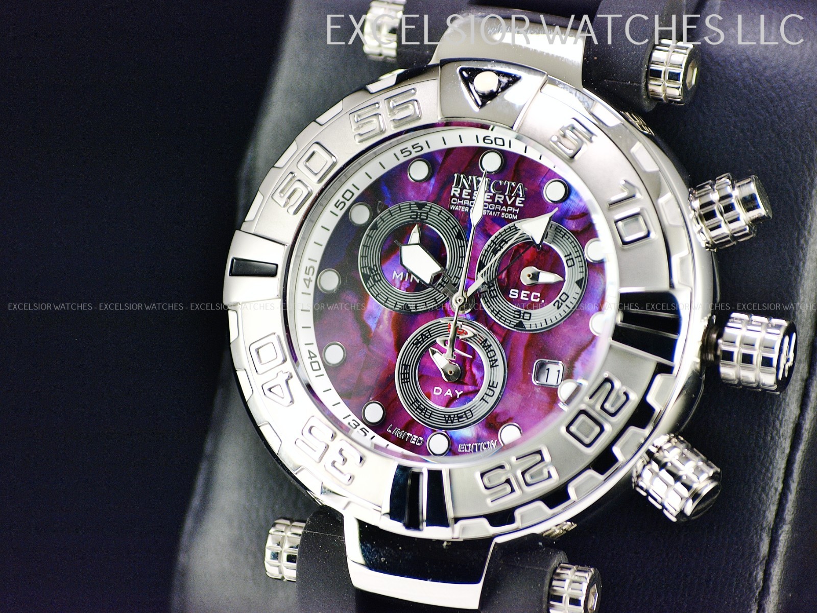 New INVICTA Men’s 47mm LE Subaqua Noma I Swiss Chrono Purple Abalone SS Watch