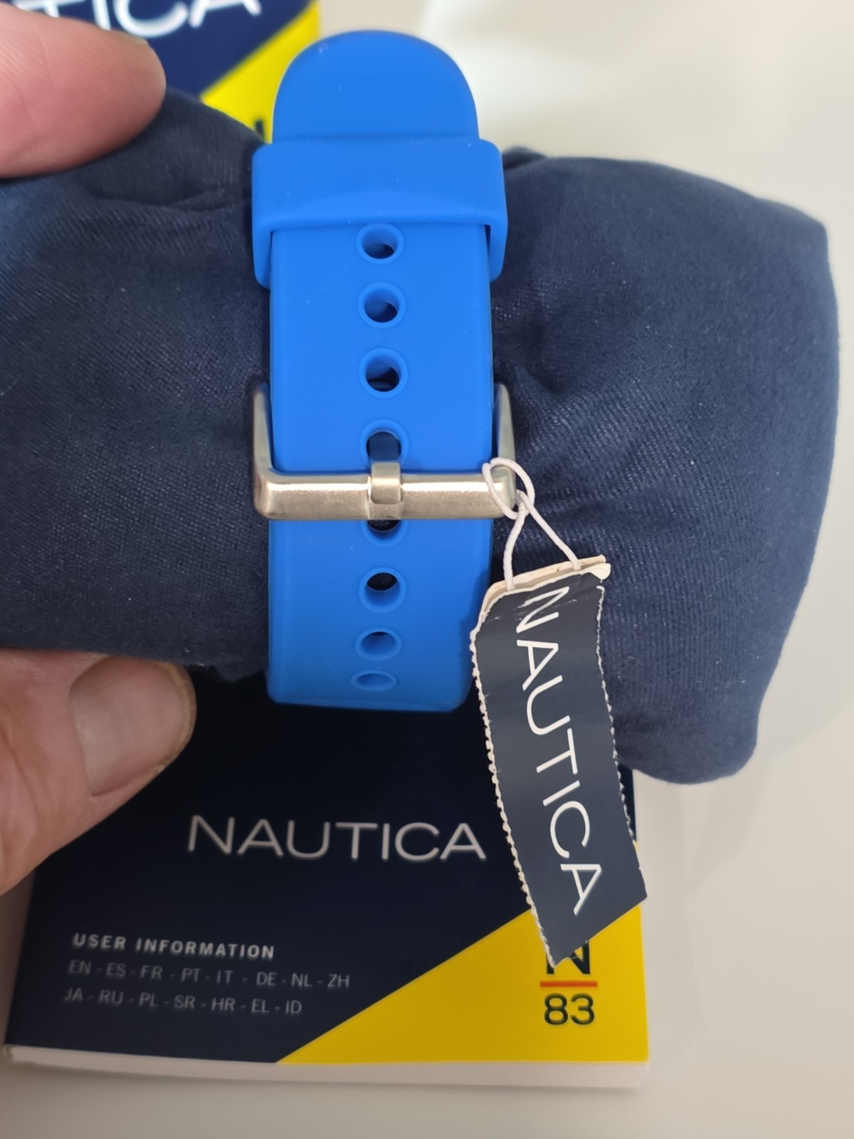 Nautica Coronado Bay Watch NAPCNS217 Blue Silicone, Gray And Black Dial