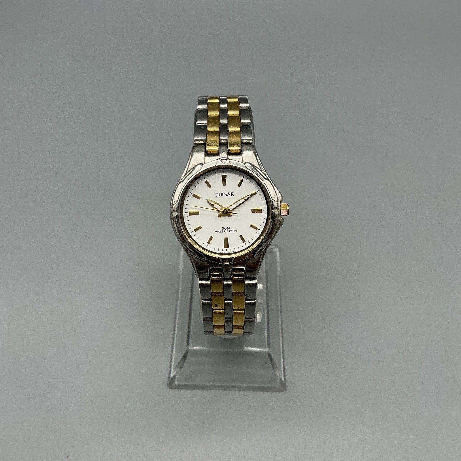 Pulsar Womens Watch 24mm Two-Tone Stainless V501-X355 New Battery 6.25″