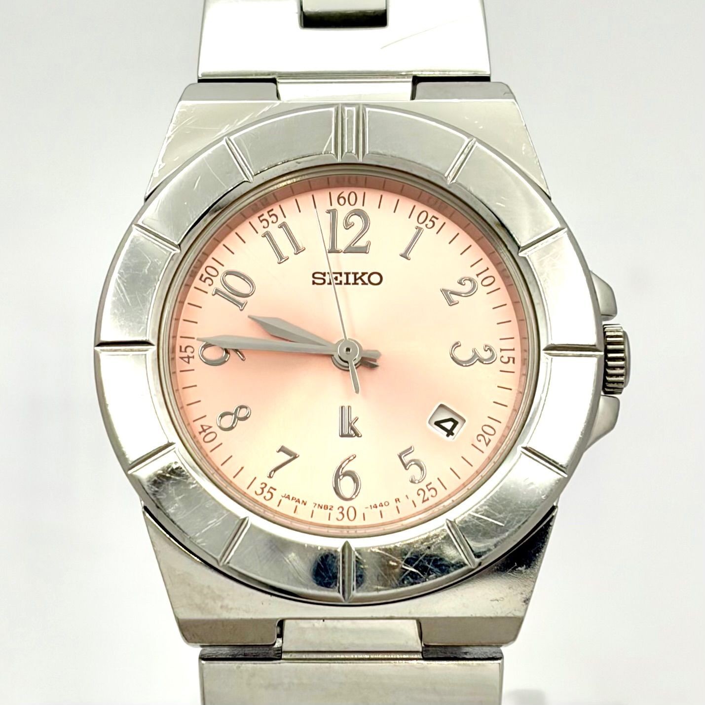 SEIKO Lukia Pink Silver Ladies Watch 7N82-0620 wrist 16.0cm/6.3in NB/NA