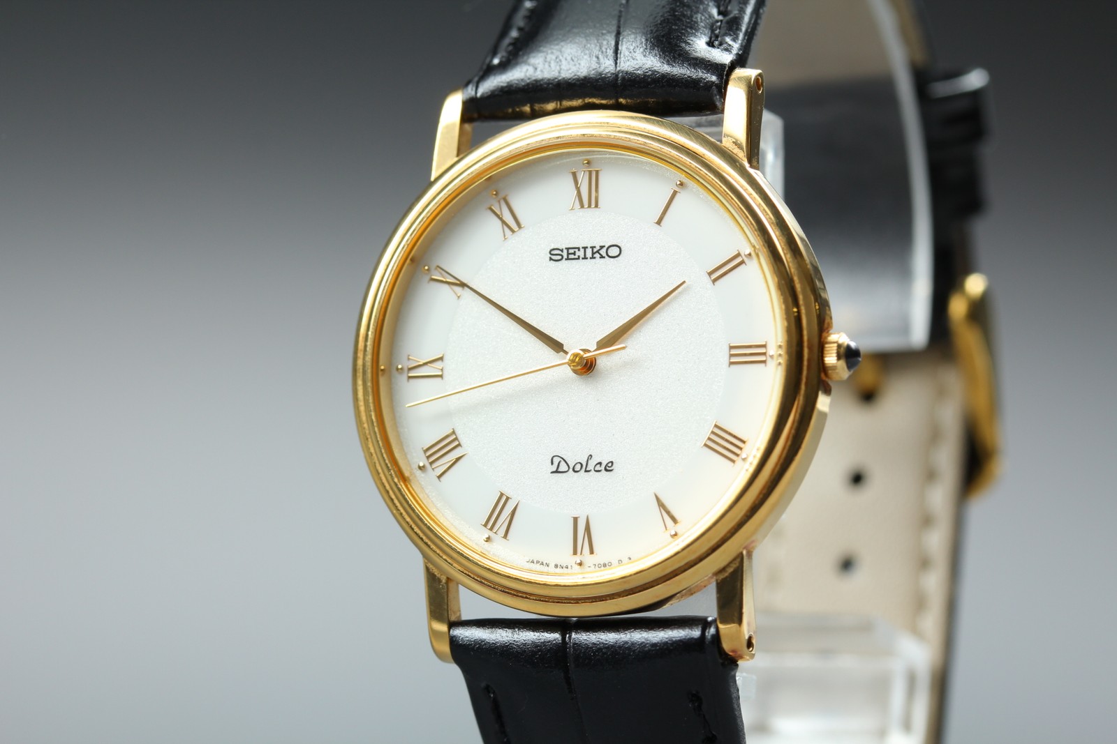 [Near MINT+] SEIKO Dolce 8N41-7030 32mm White Dial Quartz Men’s Watch From JAPAN