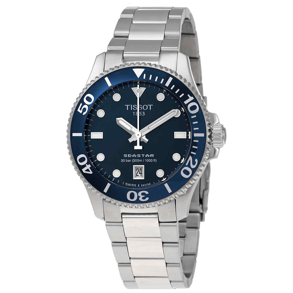 New Tissot Seastar 1000 Quartz Blue Dial Ladies Watch T120.210.11.041.00