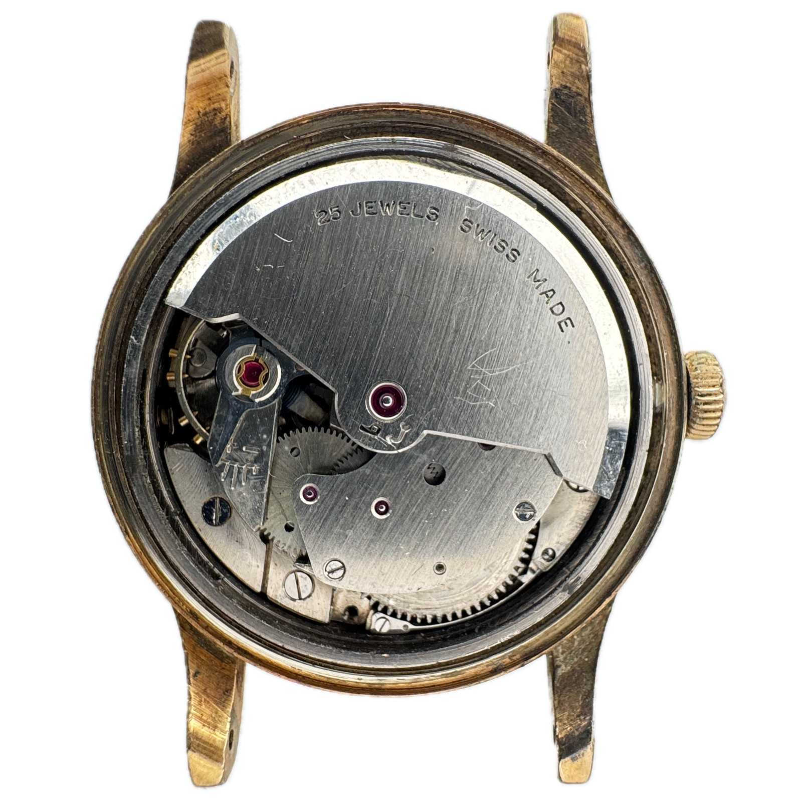 Vintage 33.5mm Giroxa Triple Date Moonphase 25J Men’s Automatic Wristwatch Swiss