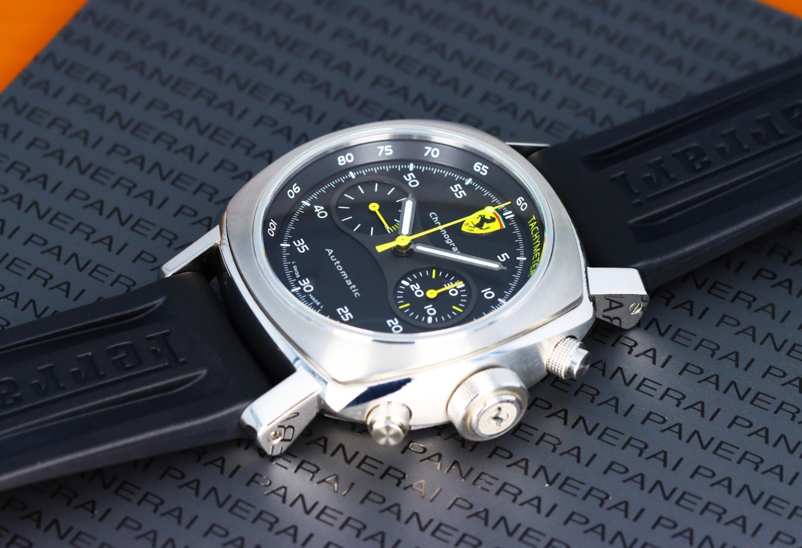 Panerai Ferrari Scuderia Chronograph, Black Dial, Limited to 800 -Steel FER00008