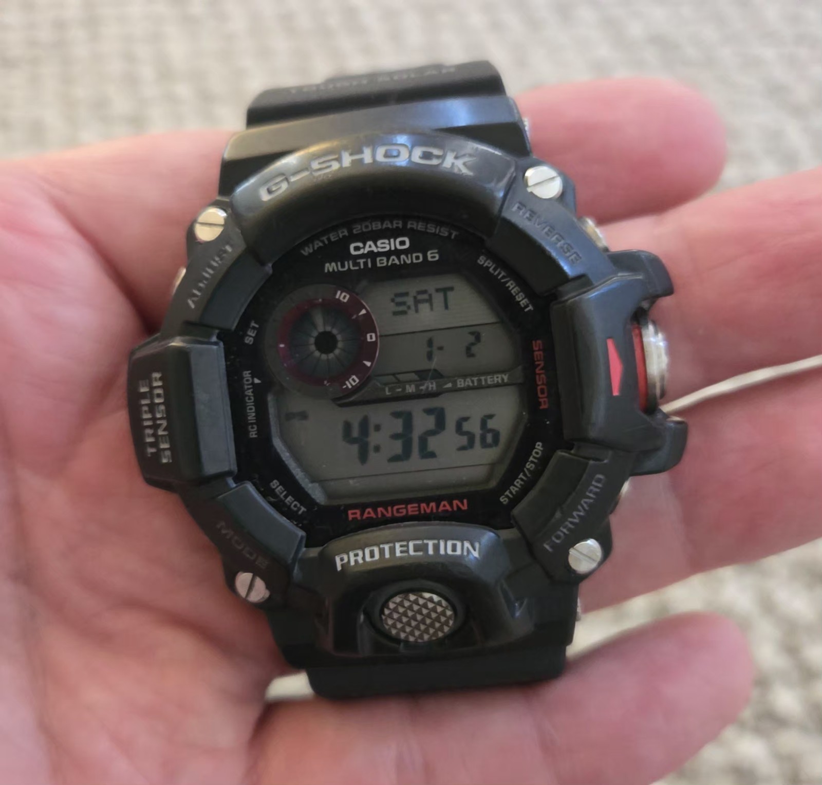 Casio G-SHOCK Rangeman GW9400-1 Digital Solar Atomic/Radio 200m Black Resin