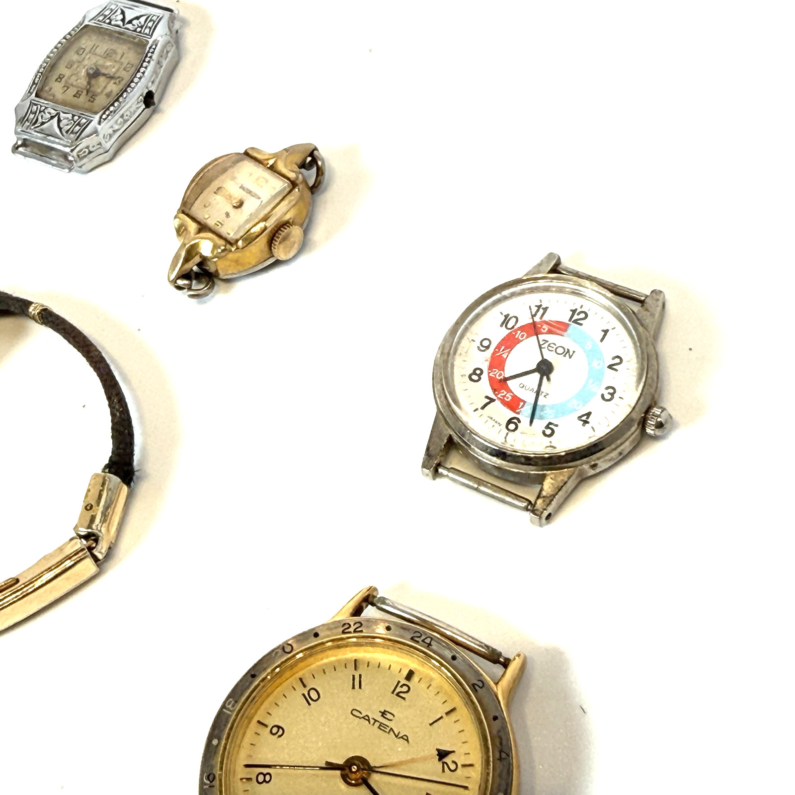 Lot of Vintage Wrist Watches – Elgin, Helbros , Catena , Timex FOR PARTS REPAIR