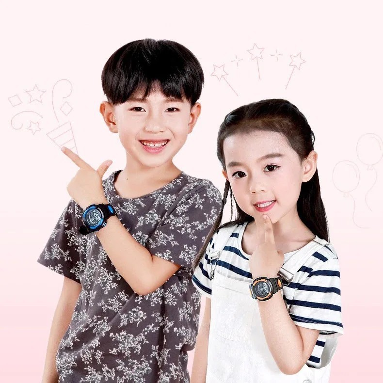 Kids LED Digital Watch Colorful Waterproof Alarm watch Boys Girls Luminous Wrist