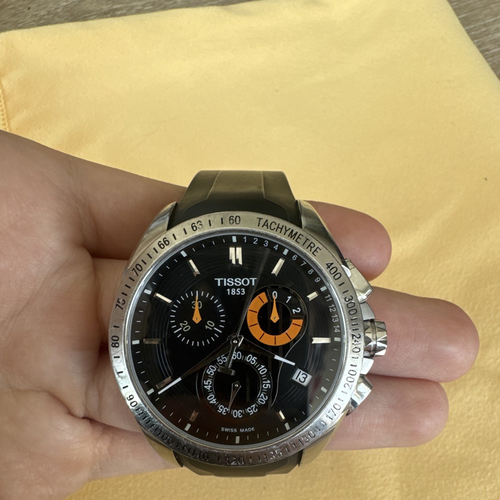 Tissot T-Sport VELOCI-T Men’s watch T024.417.17.051.00. Orange Accent