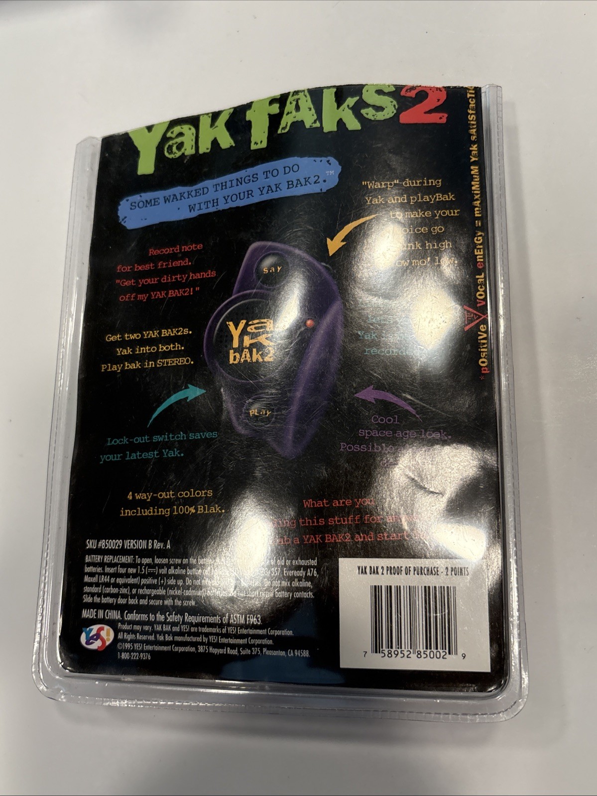 Vintage 1996 Yes Gear Yak Time Talking Wrist Watch Blue Not Tested