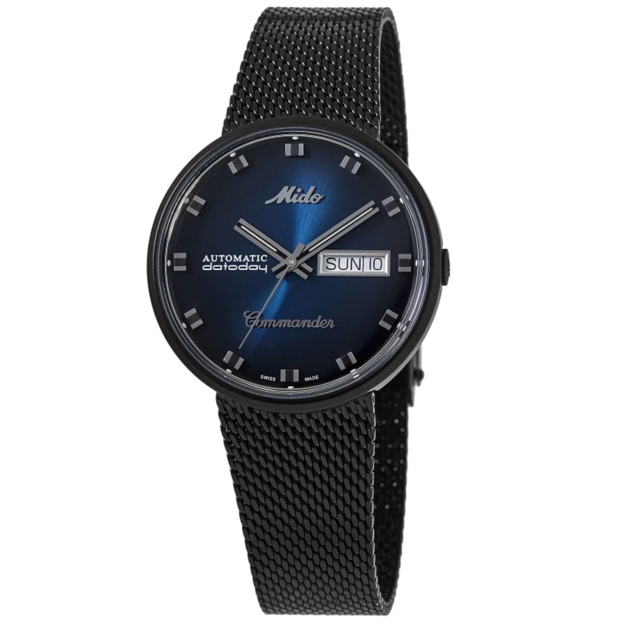 New Mido Commander Shade Blue Dial Black Steel Men’s Watch M8429.3.25.11