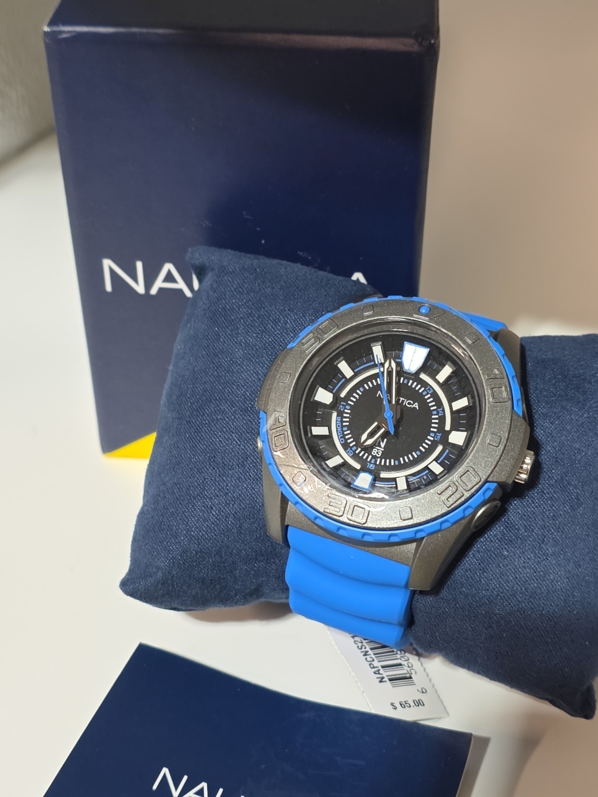 Nautica Coronado Bay Watch NAPCNS217 Blue Silicone, Gray And Black Dial