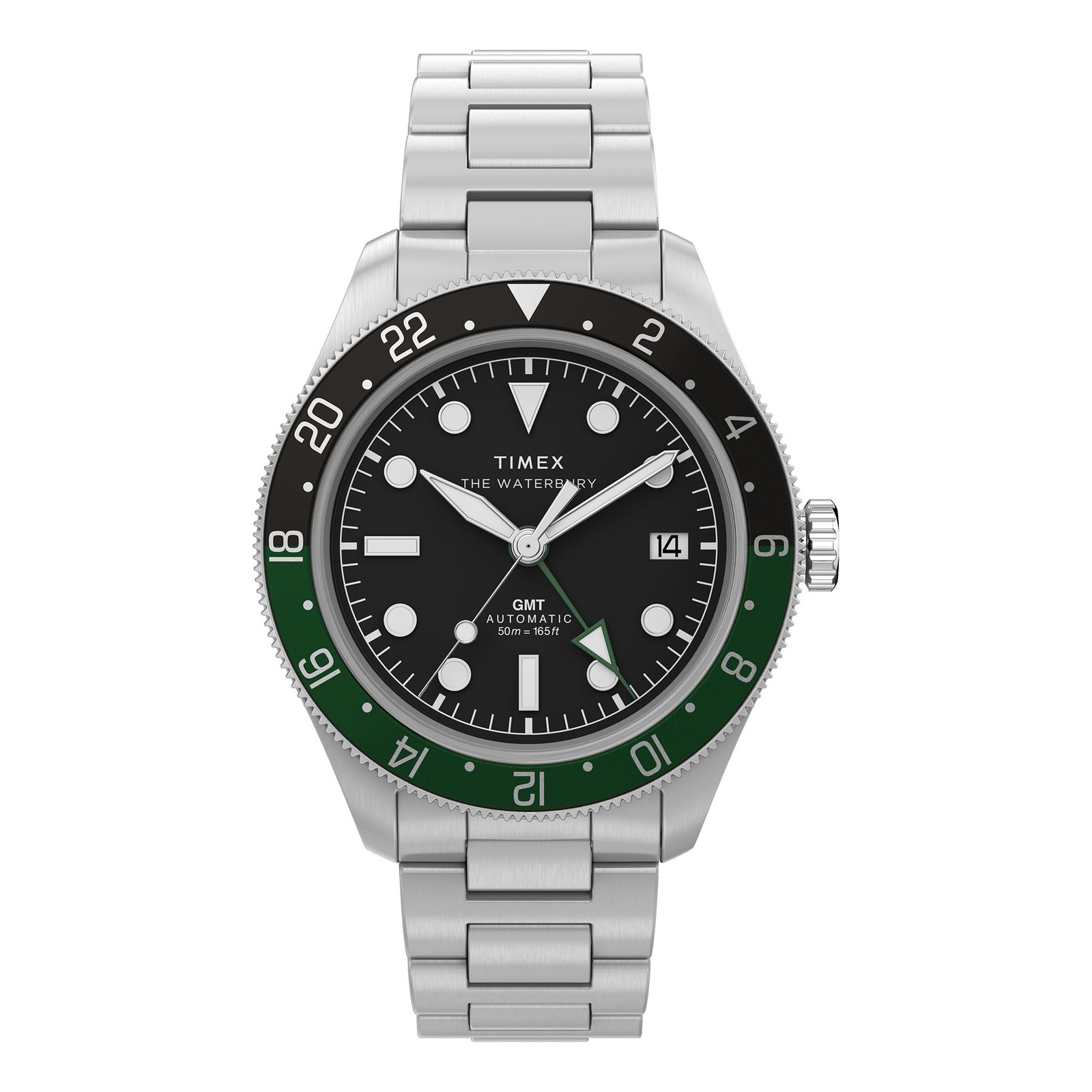 Timex Waterbury Heritage Automatic GMT 42mm Stainless Steel Bracelet Watch