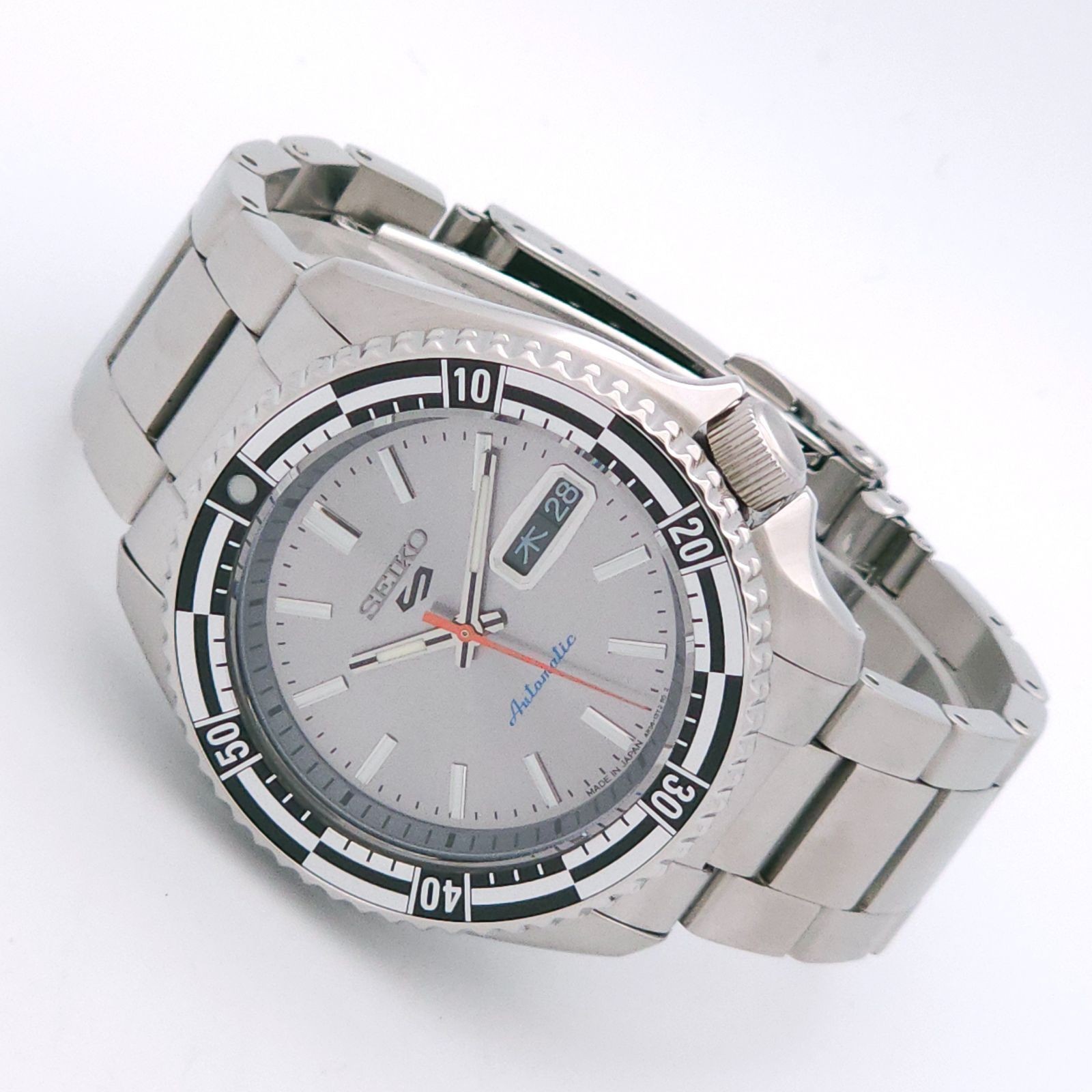 Seiko Five Sports 4R36-15E0 Automatic Gray Grand Prix Bezel With Box Wrist 16cm
