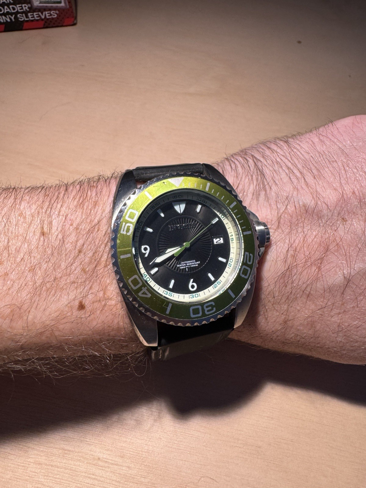Invicta Men s 6055 Pro Diver Automatic stainless steel watch green bezel RARE