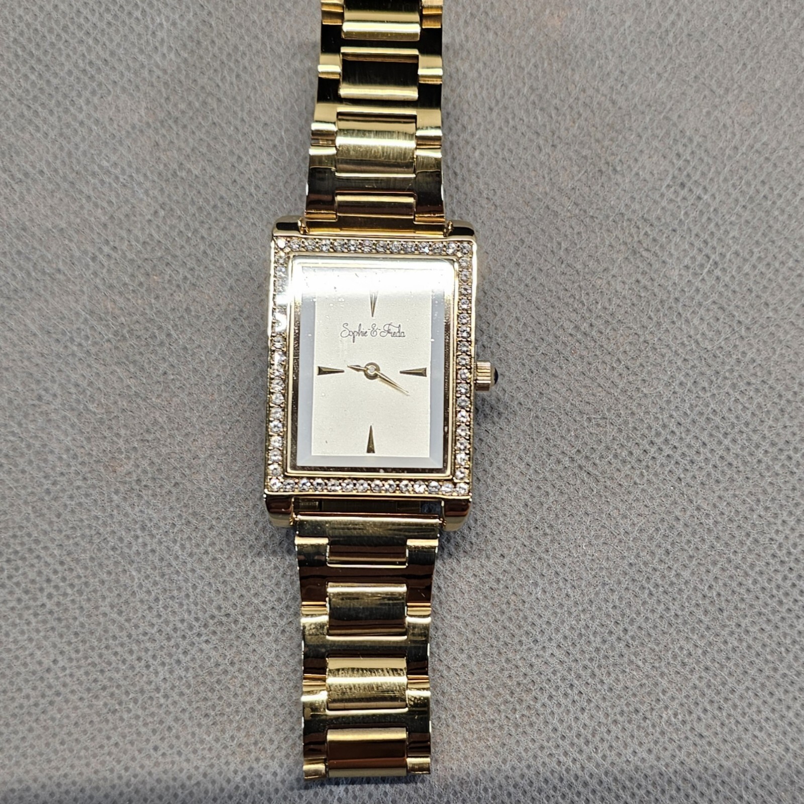 SOPHIE AND FREDA Wilmington Quartz w/Swarovski Crystals Silver Dial Ladies Watch