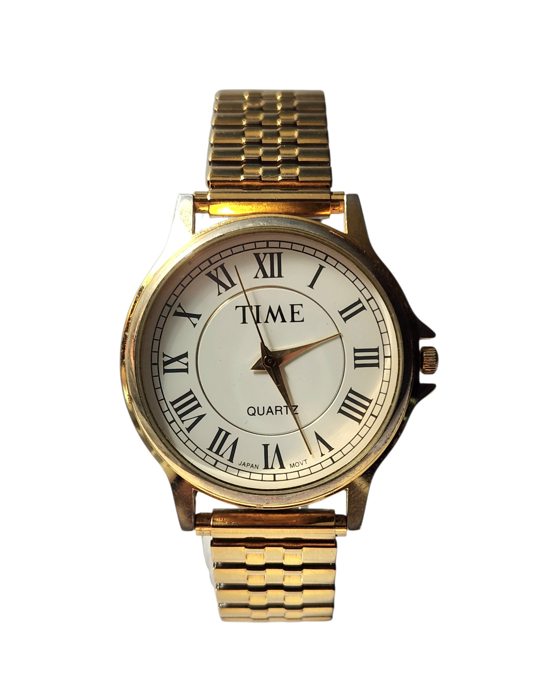 Vintage Time Magazine Quartz Watch Women’s Gold Tone Hadley Roma Stretch Band