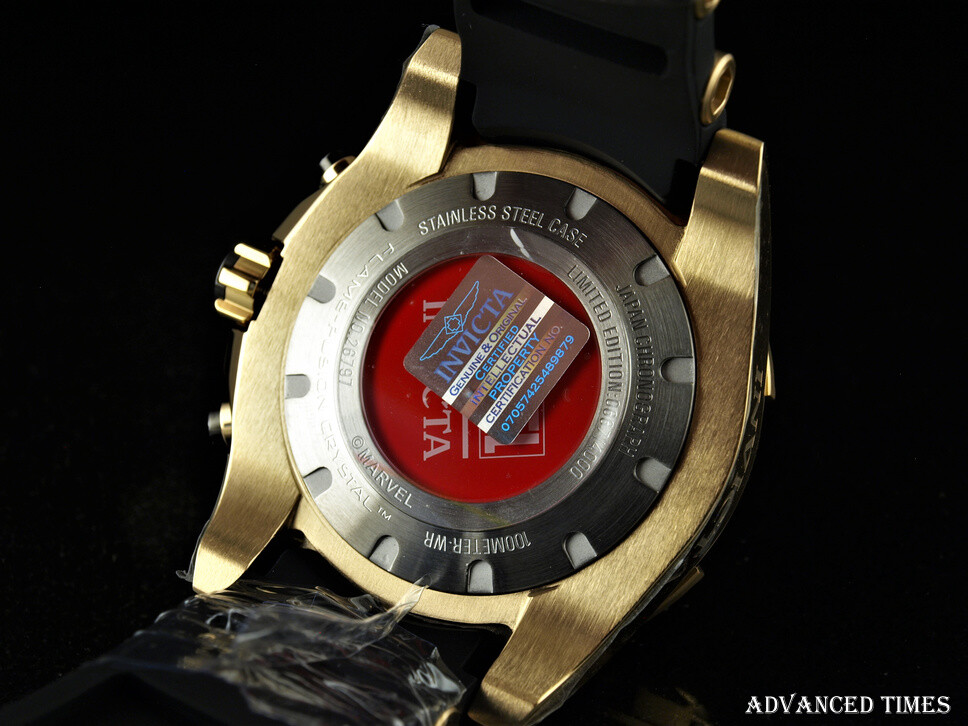 Invicta 54mm Marvel IRON MAN Speedway Viper Ltd. Ed. Chrono Black & Gold Watch