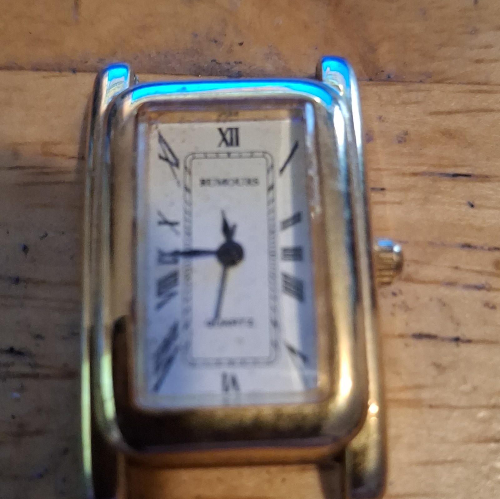 Rumours Rectangle Dress Watch Quartz Analog White Dial Roman Numerals Gold