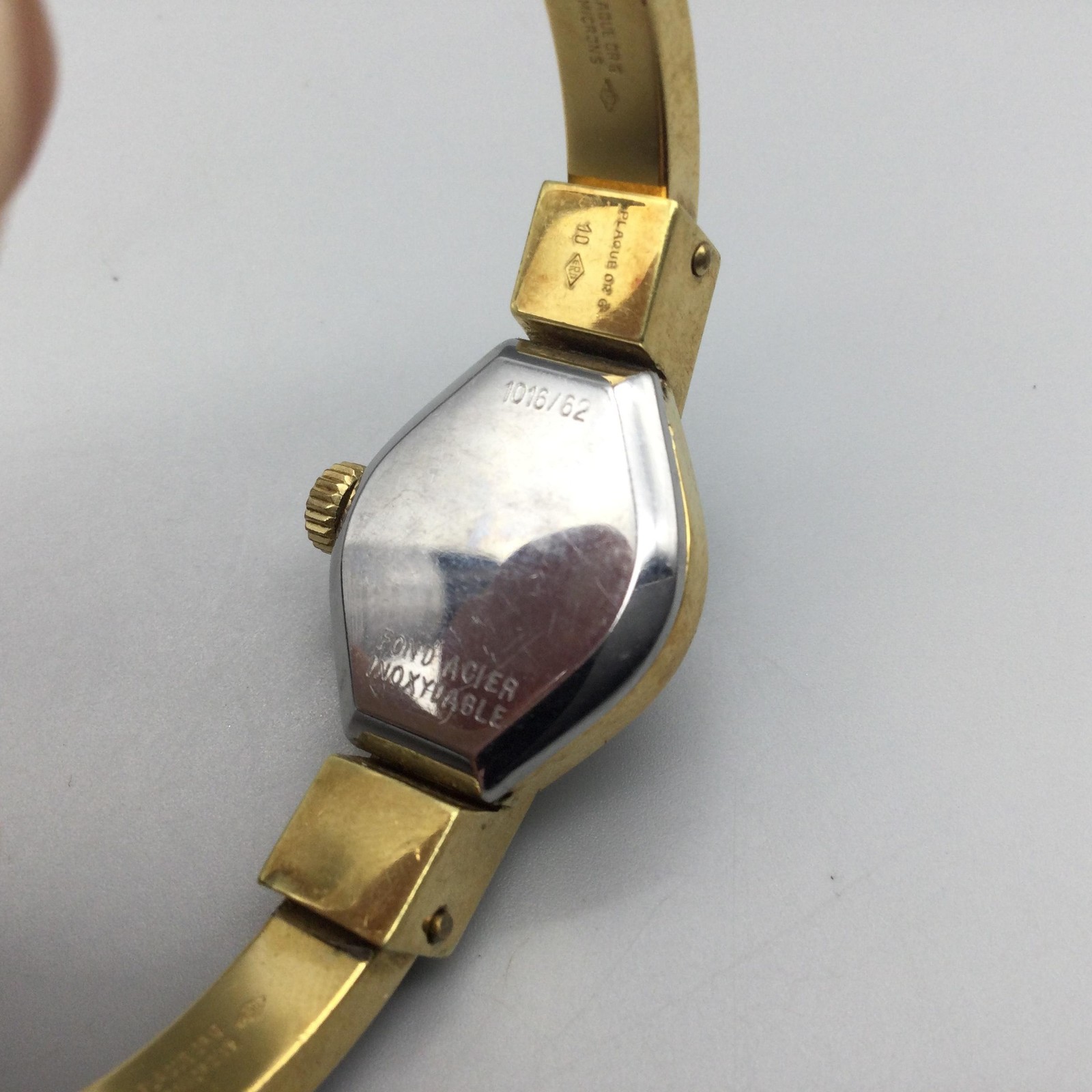 Vintage Bucherer Ladies Watch 18mm Manual Wind Blue Enamel Bracelet 5.5″