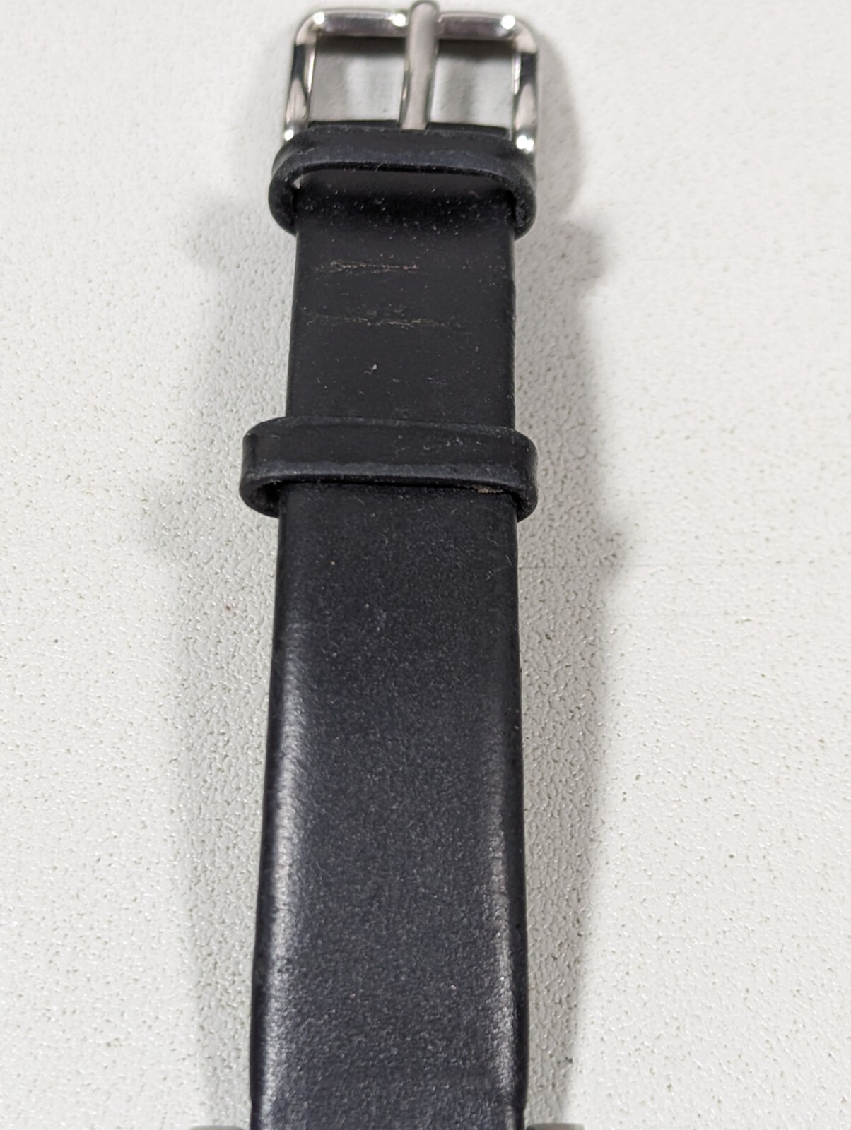Mossimo Silver Tone Dial Date Indicator Rectangle Case Black Leather Band Watch