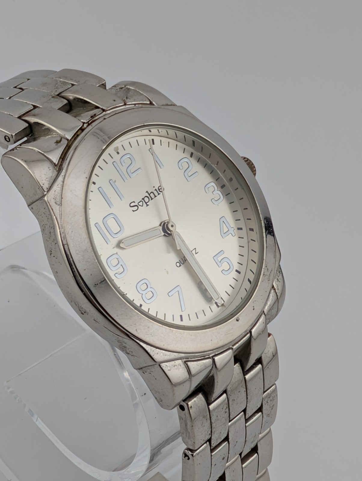 Sophie Watch Women 40mm Silver Case 7″ Band- New Battery