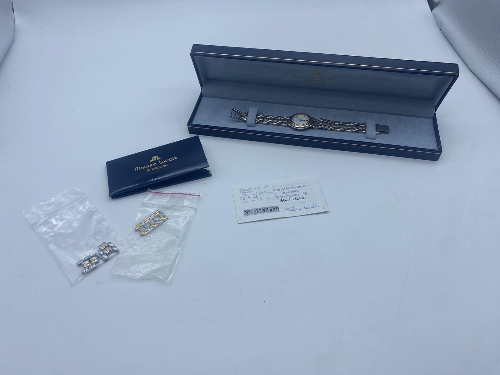 MAURICE LACROIX DAMEN UHR 72168 STAHL/GOLD SCHÖNER ZUSTAND 3 ARMBANDUHR QUARZ