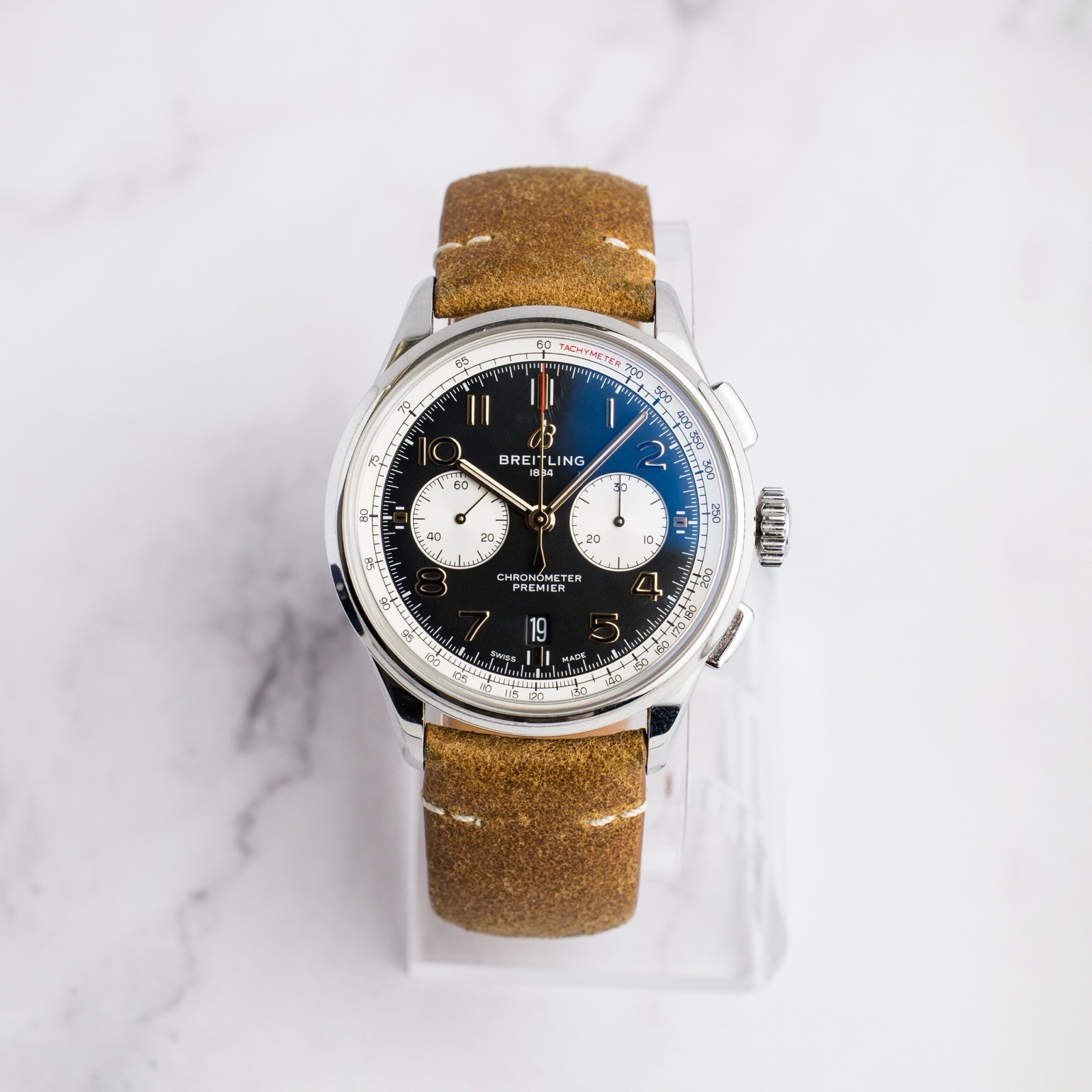 Breitling Premier B01 Chrono Norton SS auto 42mm Strap Watch AB0118A21B1X2