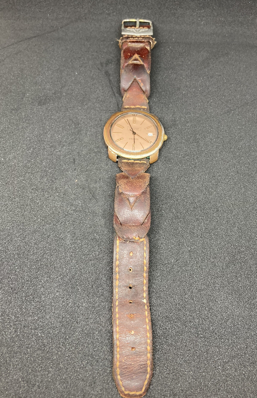 Vintage United Colors of Benetton by Bulova Leather band Dakota watch