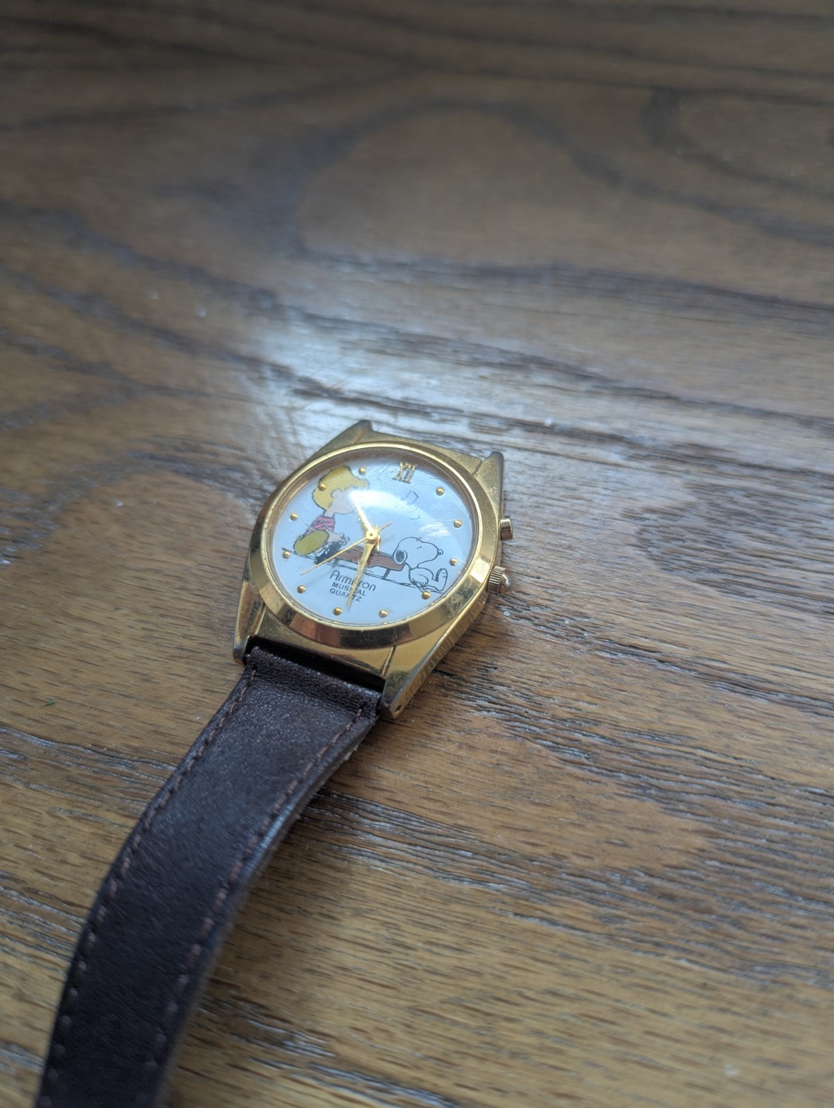 1994 Armitron Peanuts Snoopy & Schroeder Musical Wristwatch Ode to Joy READ