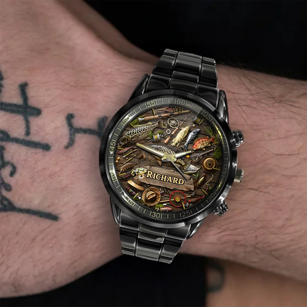 Personalized Fishing Watch Designed, Perfect Gift for Fishing Lovers
