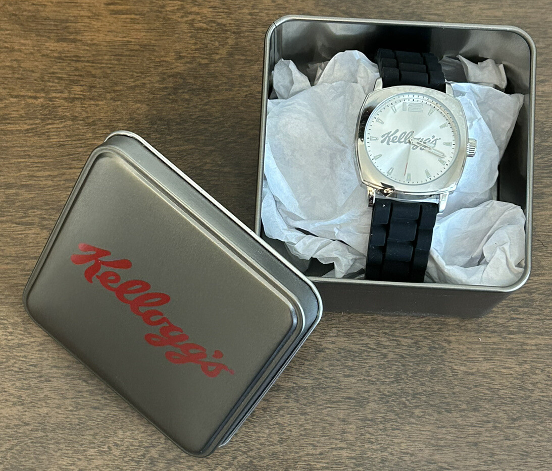 KELLOGG’S REMIX BY FOSSIL WATCH RUBBERY BAND 30 METERS/100 FEET METAL BOX ~ NEW