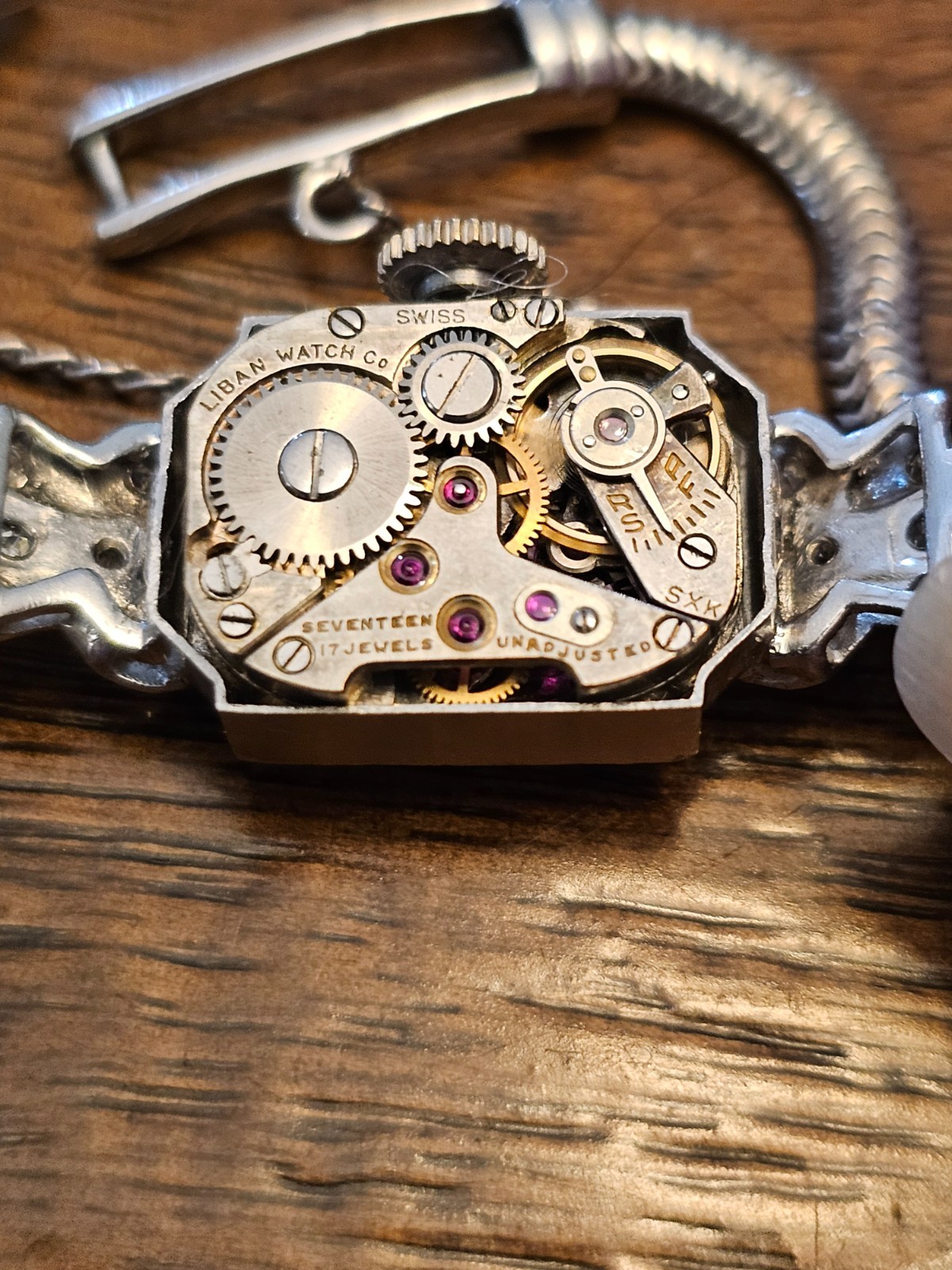 Womens Diamond Platinum, iridium wristwatch 1930’s era working Liban Chalet